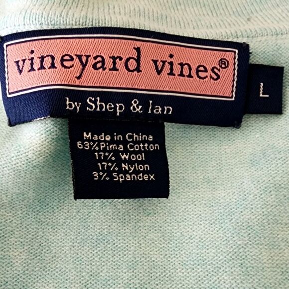 Vineyard Vines Ruffle Cardigan Aqua Blue Women Size L - Picture 3 of 9